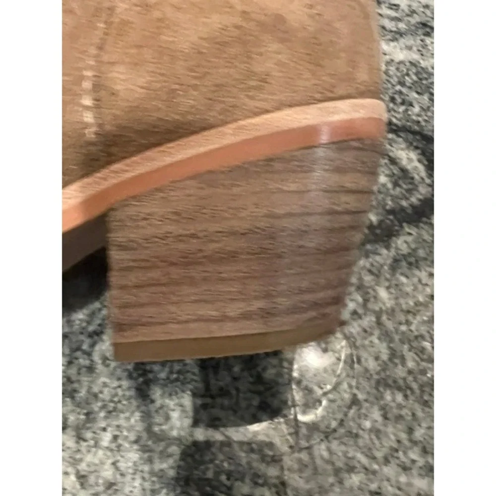 Dolce Vita Ankle Boots Womens Taupe Suede Good Western Pointed Toe Zipper